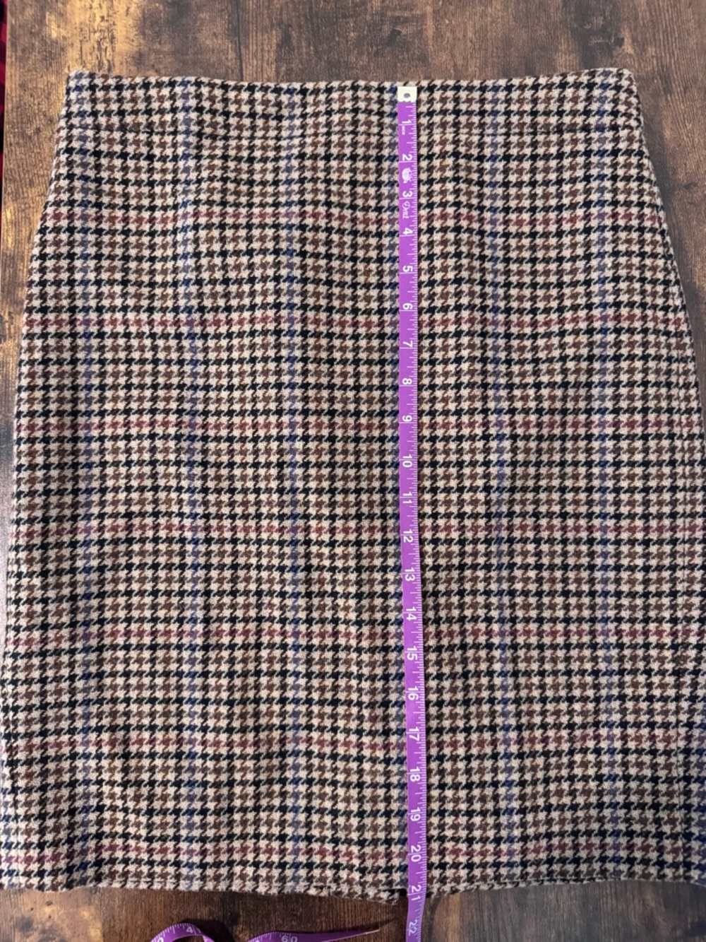 J. Crew “Mercantile” Brown Wool Blend Houndstooth Plaid Lined Pencil Skirt SZ 4 - Picture 12 of 12